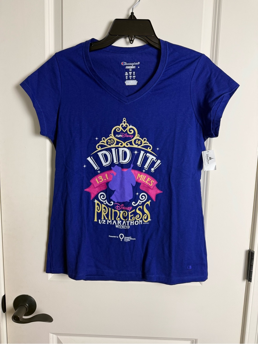 Champion Royal Blue Disney Princess 'I Did It!' Short Sleeve Tee